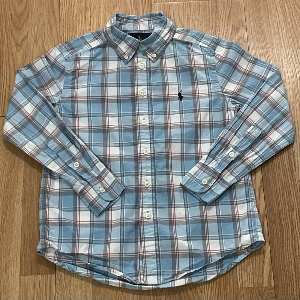 Polo Ralph Lauren Boys S/P (8) Long Sleeve Button Down Shirt Plaid Multicolor